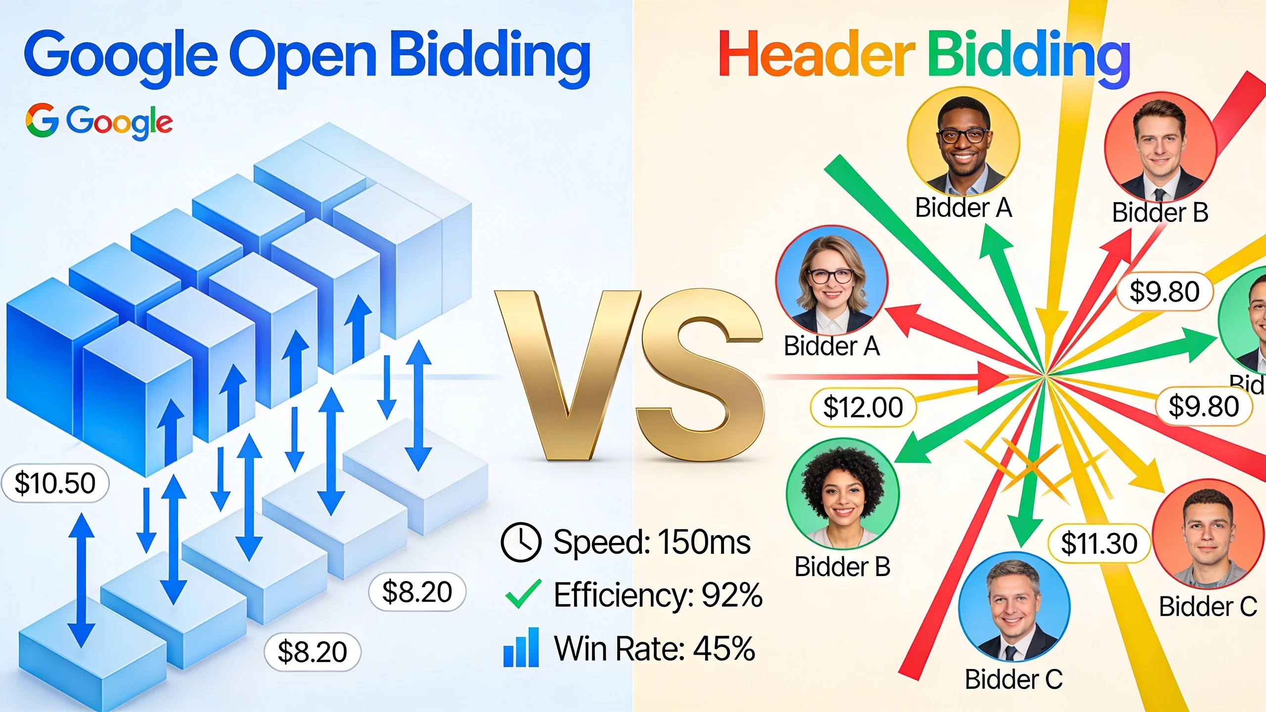 Google's Open Bidding vs. Header Bidding: A Head-to-Head Comparison